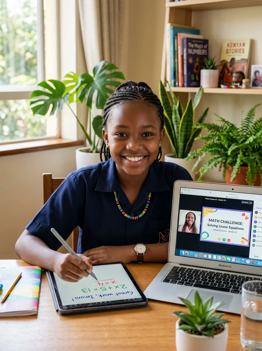 Students in virtual class